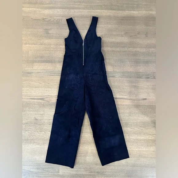 Urban Outfitters BDG April Corduroy Zip Front Jumpsuit-Size Small-Navy Blue - Picture 4 of 11
